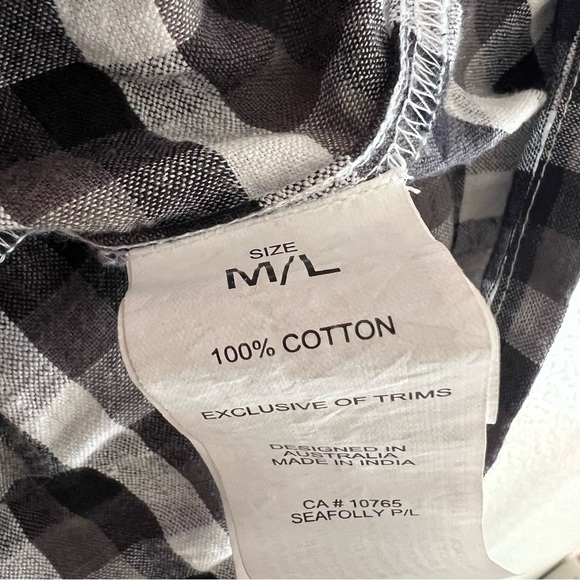 Seafolly Austrailia Black and White Gingham Dress M/L - Picture 7 of 7